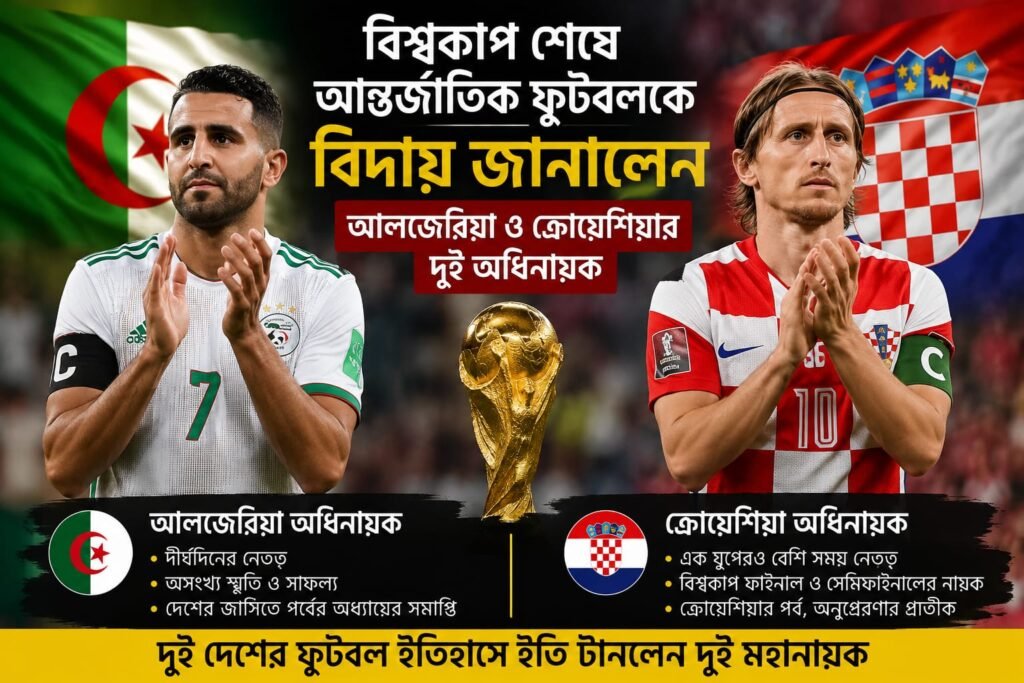 বিশ্বকাপ শেষে আন্তর্জাতিক ফুটবলকে বিদায় জানালেন আলজেরিয়া ও ক্রোয়েশিয়ার দুই কিংবদন্তি অধিনায়ক