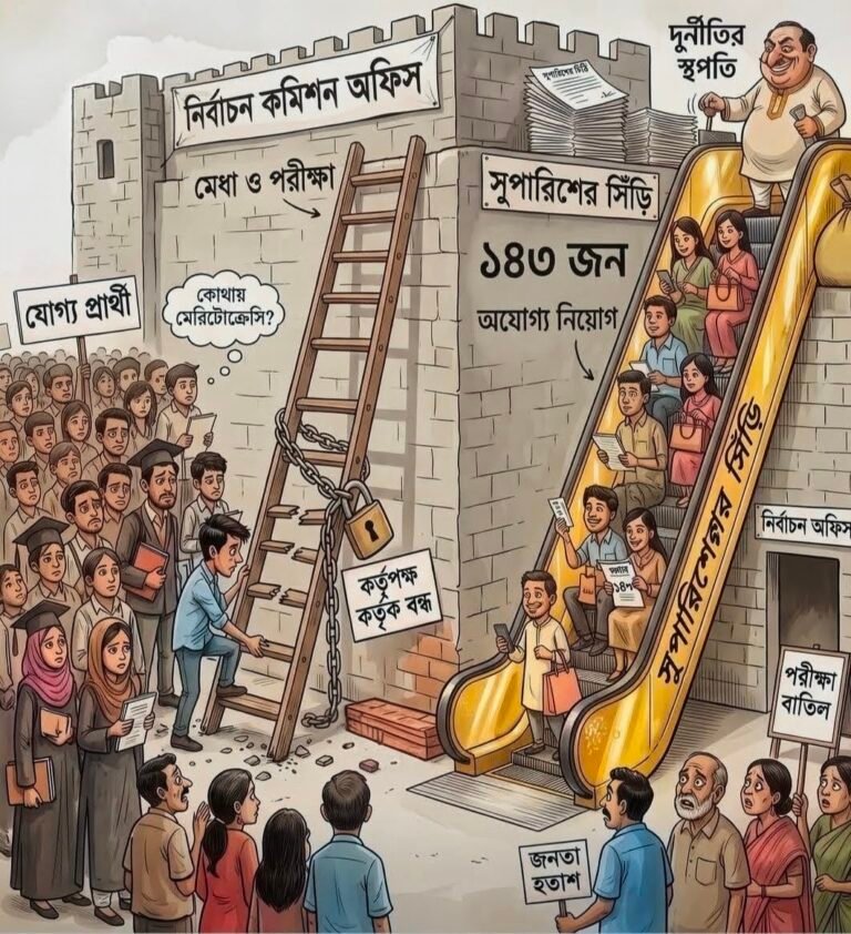 পরীক্ষা ছাড়াই নির্বাচন অফিসে ১৪৩ জনের নিয়োগ, জনপ্রতি ৮০ হাজার টাকা ঘুষ